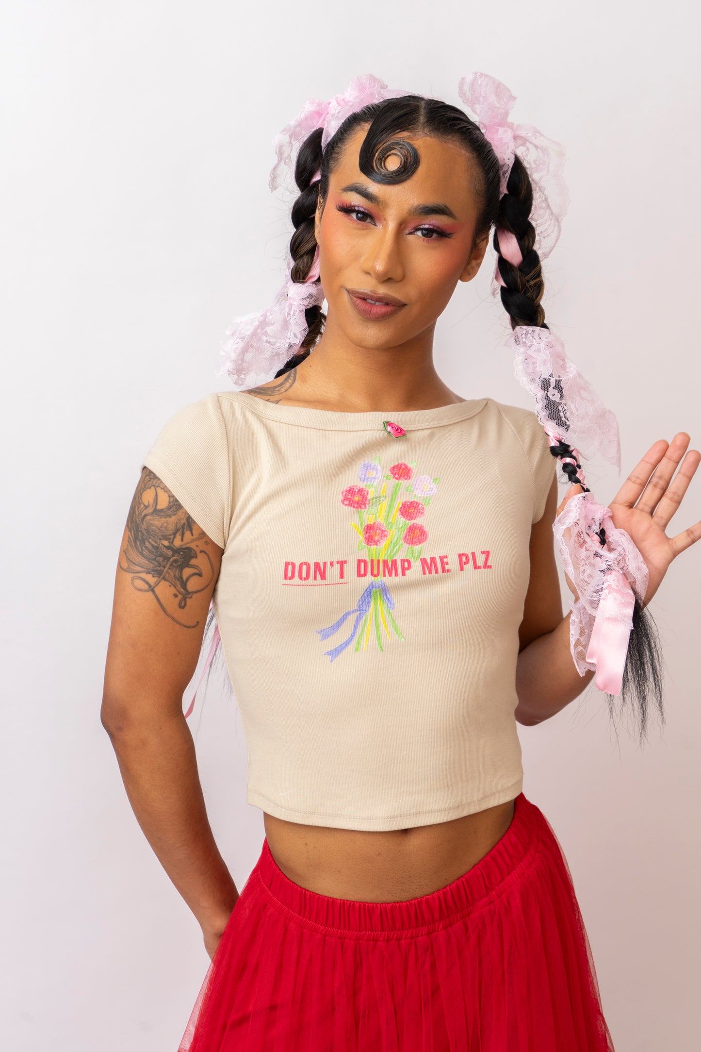 Don't Dump Me Please  Oval Neck Top