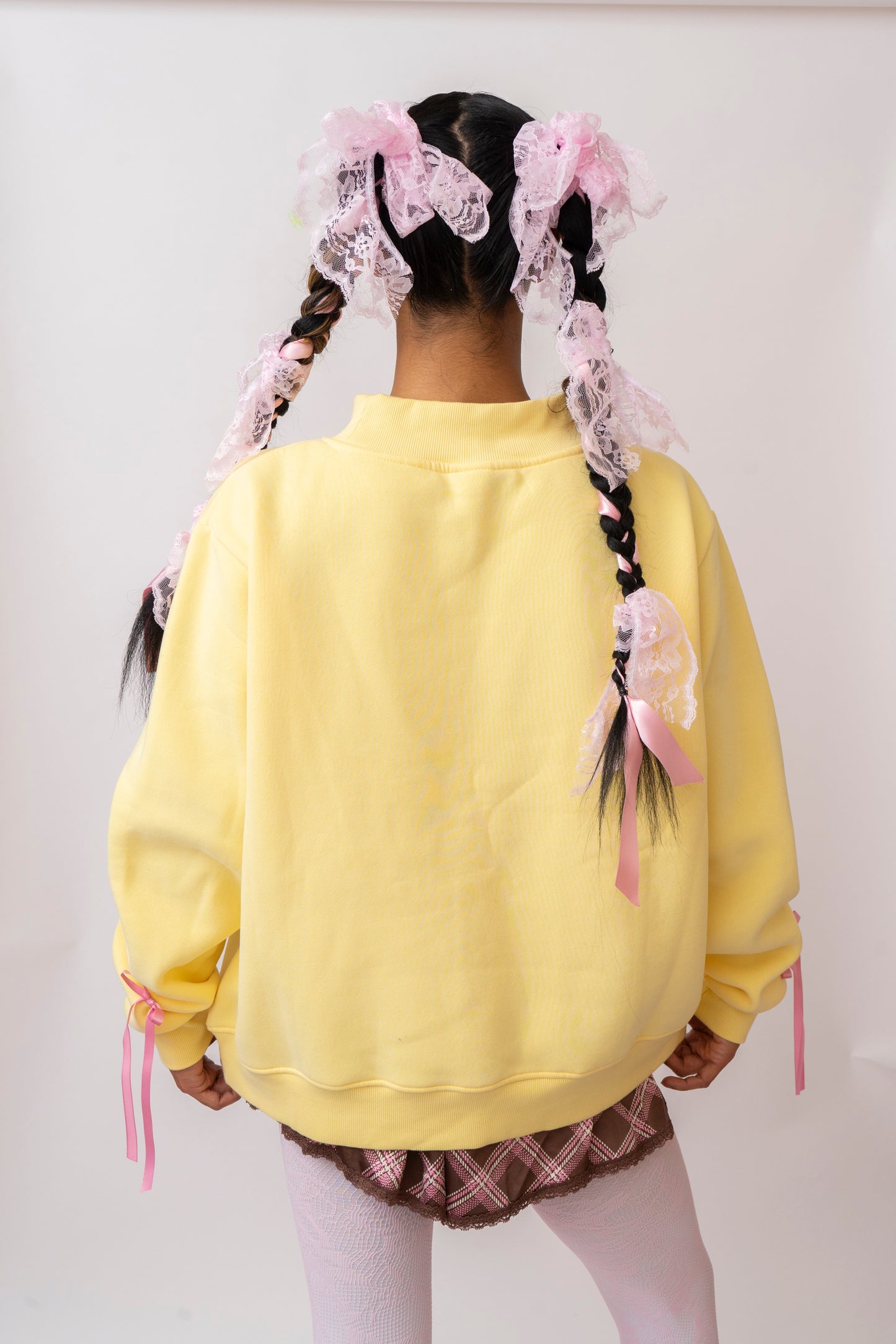 Still Not Your Baby Butter Yellow Mock-Neck Crew Sweatshirt