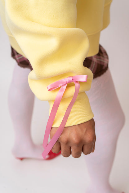 Still Not Your Baby Butter Yellow Mock-Neck Crew Sweatshirt