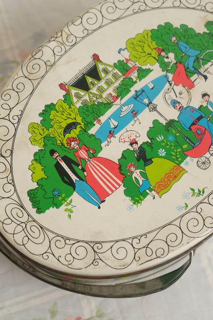 Vintage 1920 Victorian Storage Tin
