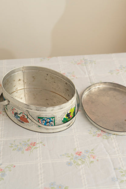 Vintage 1920 Victorian Storage Tin