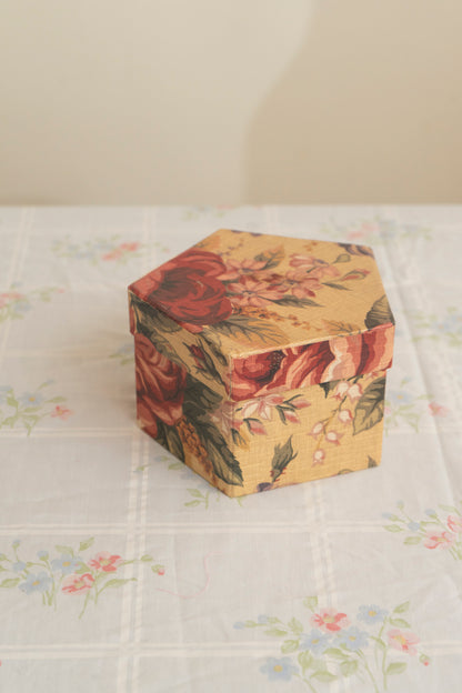 Floral Three Tier Hexagonal Jewelry Box