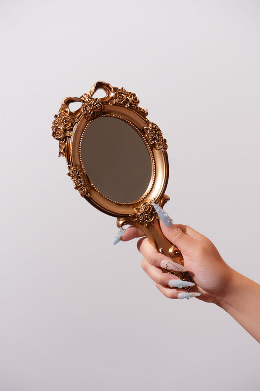 Golden Bow Hand Mirror